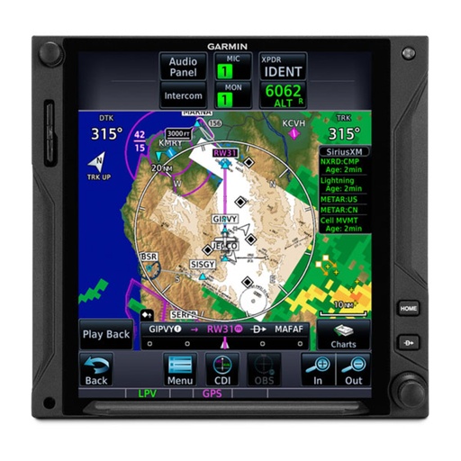 [GMN-010-02000-01] GPS GTN 725Xi noir avec rack, plaque arrière, kit connecteur, module de config. et kit info
